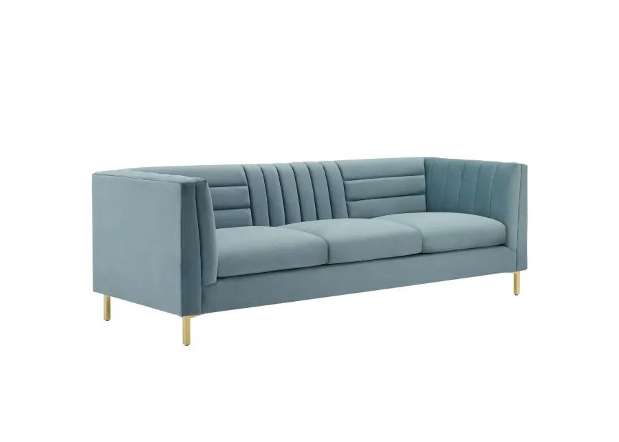 Ingenuity Channel Tufted Performance Velvet Sofa