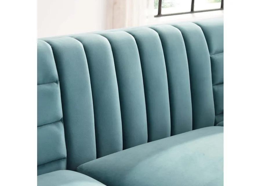 Ingenuity Channel Tufted Performance Velvet Sofa