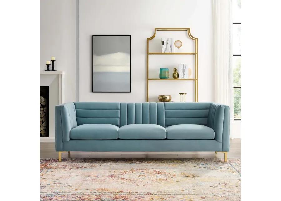 Ingenuity Channel Tufted Performance Velvet Sofa