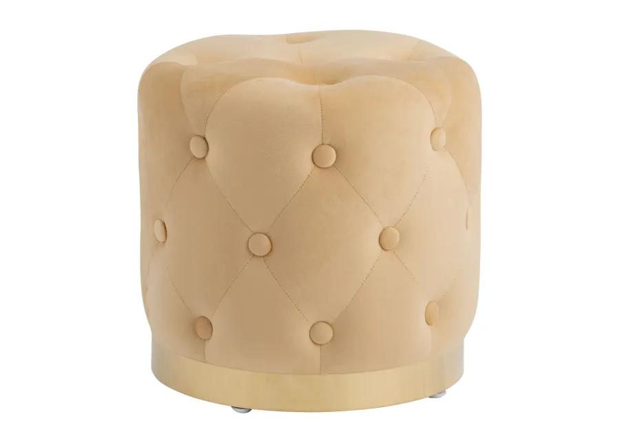 S/2 14/17"  Tufted Storage Ottoman, Nude - Set of 2