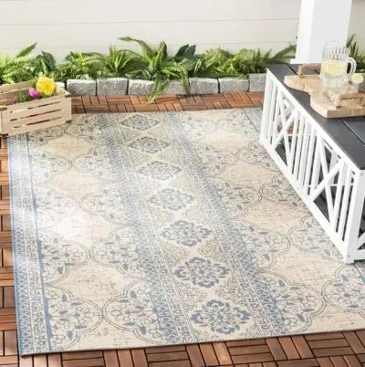 Safavieh BEACH HOUSE Collection BHS174M-4 Blue / Creme 4' X 6'