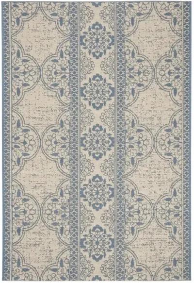 Safavieh BEACH HOUSE Collection BHS174M-4 Blue / Creme 4' X 6'