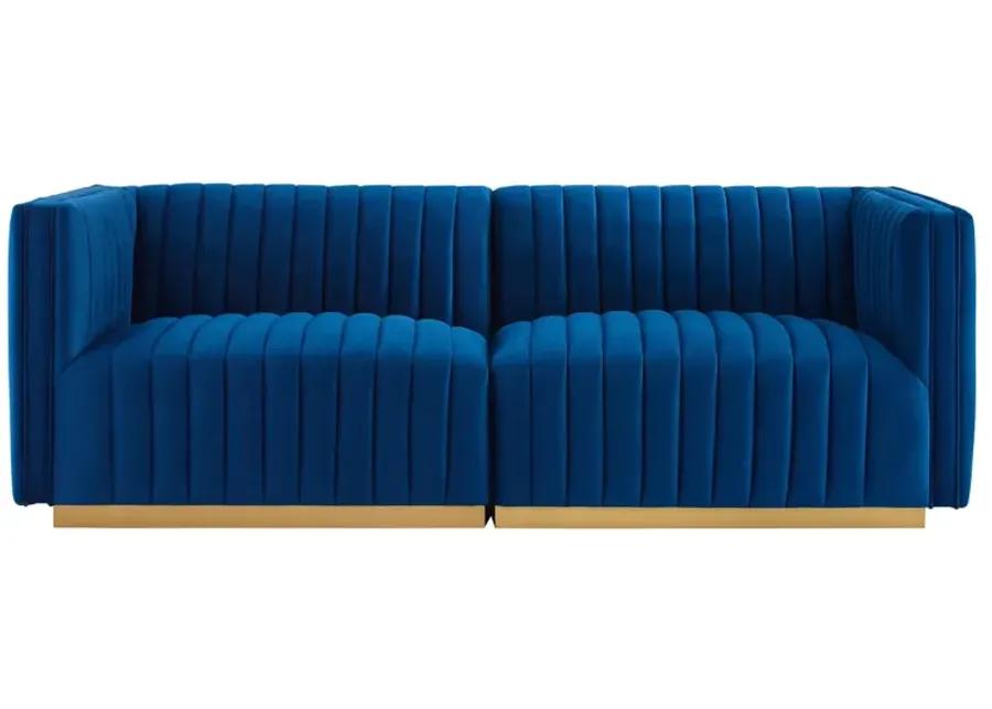 Conjure Channel Tufted Performance Velvet Loveseat