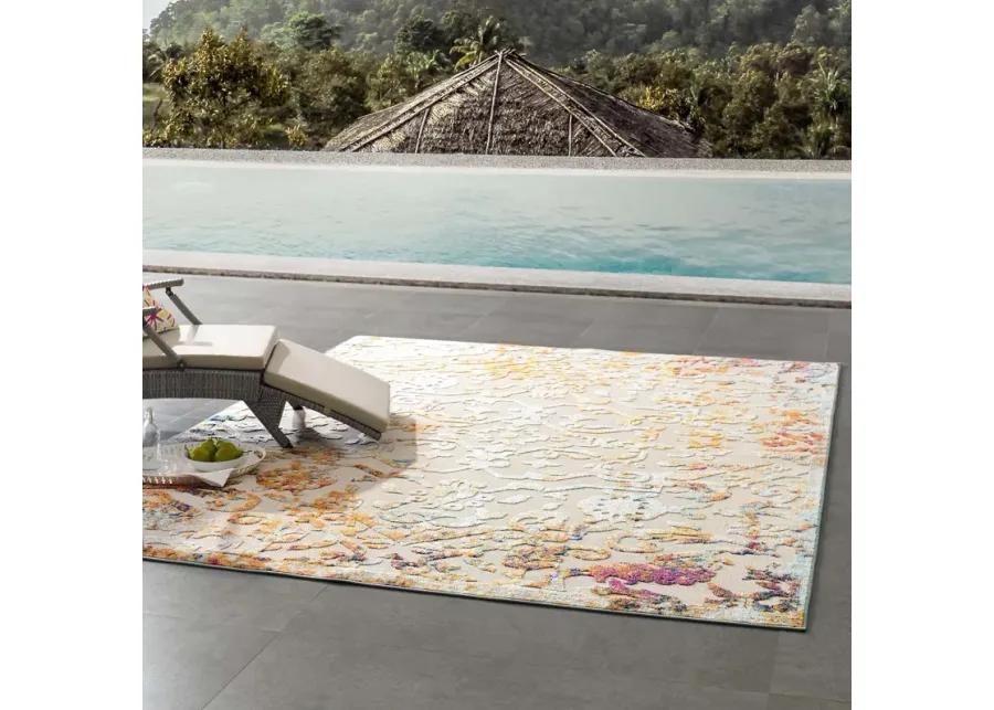 Reflect Primrose Ornate Floral Lattice 8x10 Indoor/Outdoor Area Rug