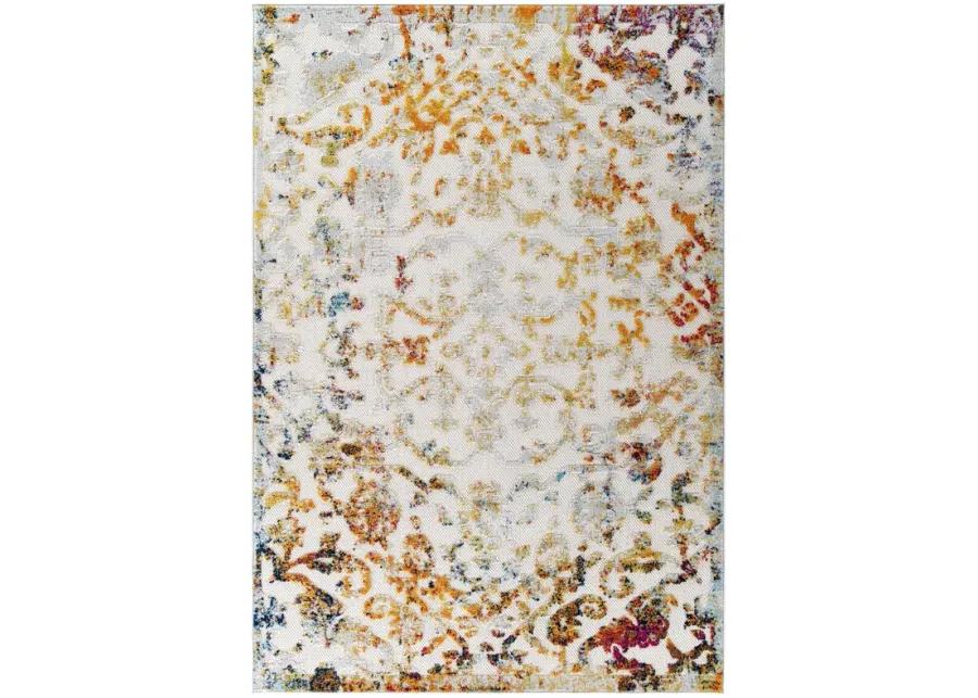 Reflect Primrose Ornate Floral Lattice 8x10 Indoor/Outdoor Area Rug