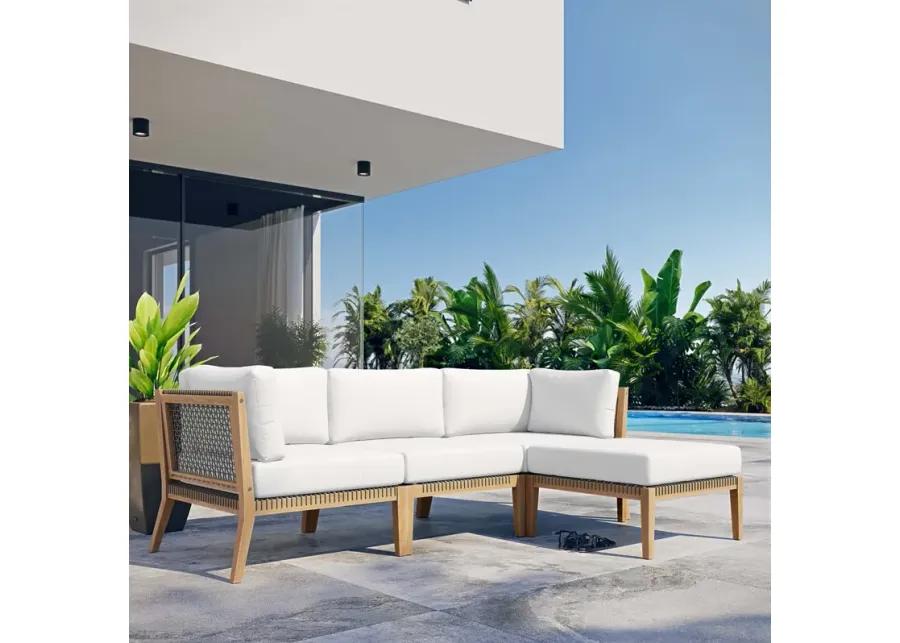 Clearwater Teak 4-Piece Outdoor Sectional