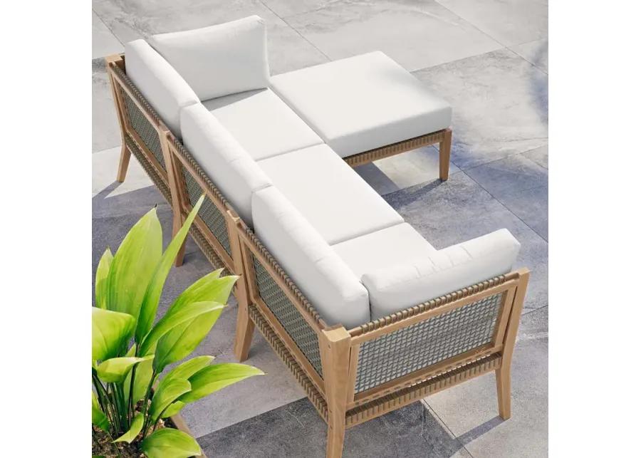 Clearwater Teak 4-Piece Outdoor Sectional