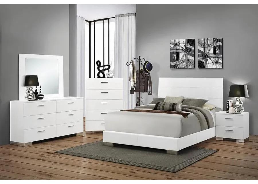 Felicity California King Panel Bed Glossy White