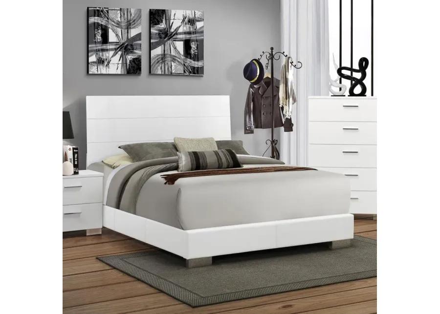 Felicity California King Panel Bed Glossy White