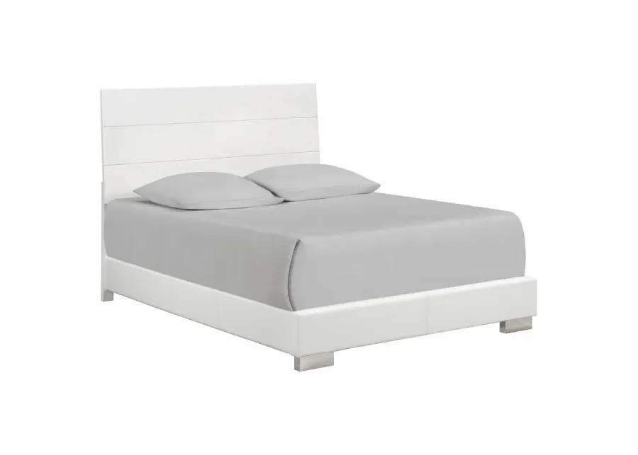 Felicity California King Panel Bed Glossy White