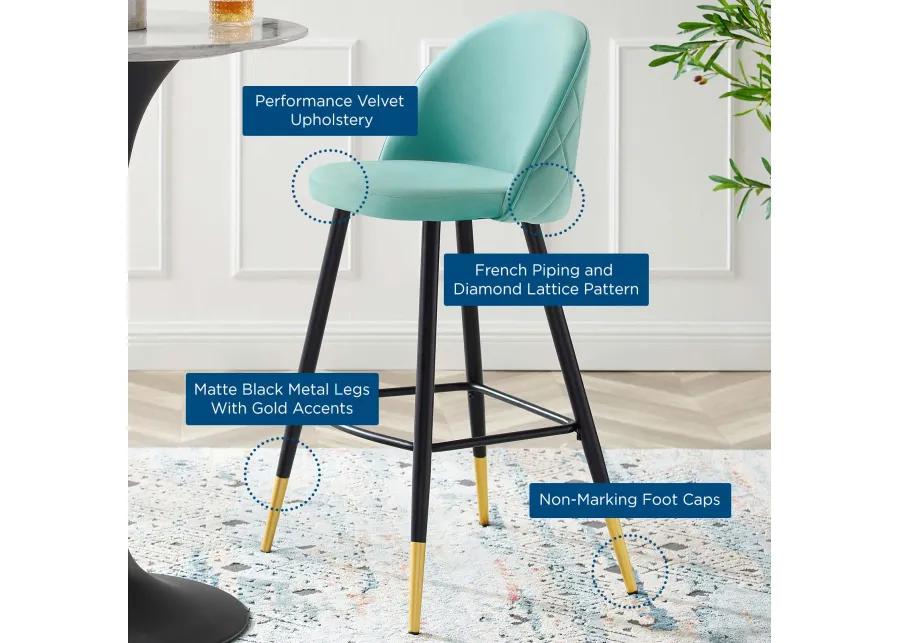 Cordial Performance Velvet Bar Stools - Set of 2