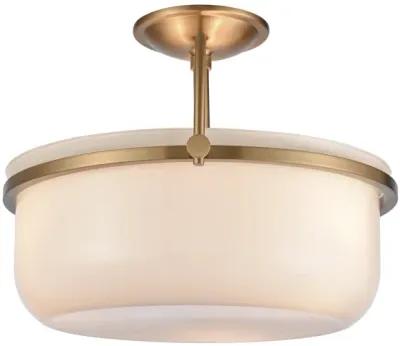 Wentworth 17'' Wide 3-Light Semi Flush Mount - Brushed Gold