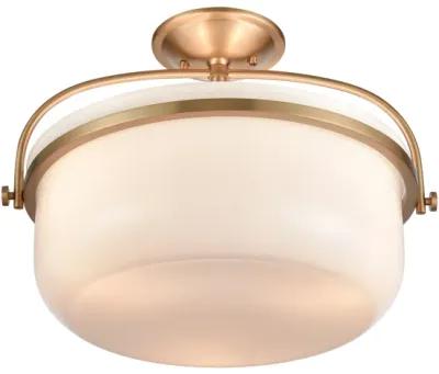 Wentworth 17'' Wide 3-Light Semi Flush Mount - Brushed Gold