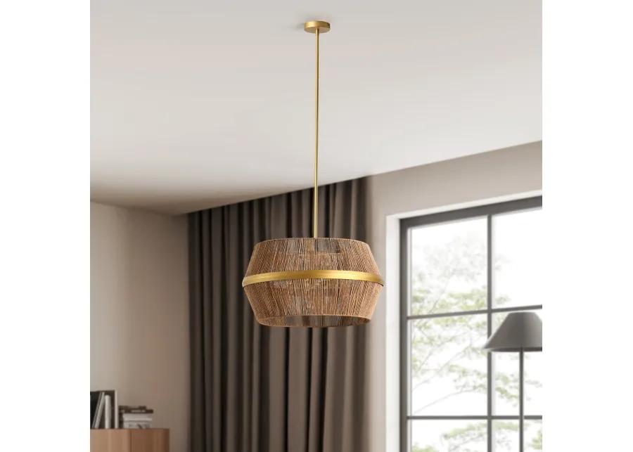 Wendy 6-Light Iron and Rattan Chandelier