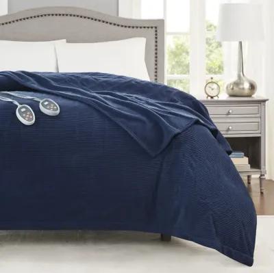 Beautyrest Electric Micro Fleece Navy Heated Blanket