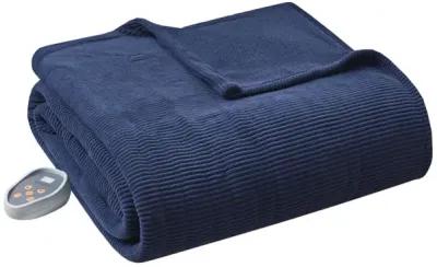 Beautyrest Electric Micro Fleece Navy Heated Blanket