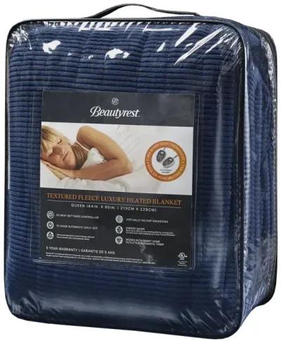 Beautyrest Electric Micro Fleece Navy Heated Blanket