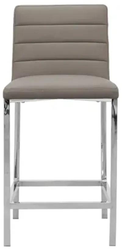 Amalfi Metal Back Counter Stool in Taupe