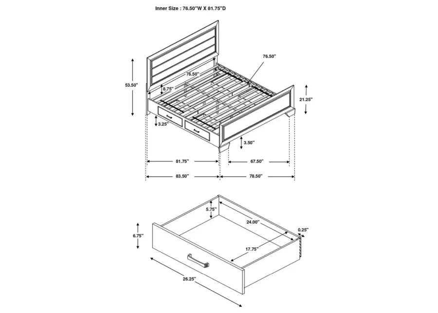 Kauffman Eastern King Storage Bed Dark Cocoa