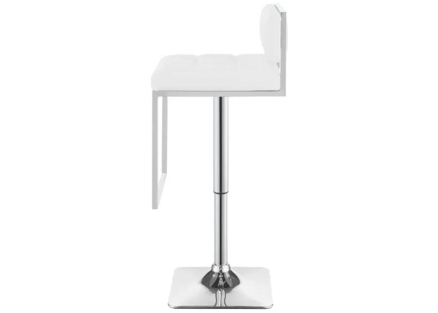 Alford Adjustable Bar Stool White And Chrome