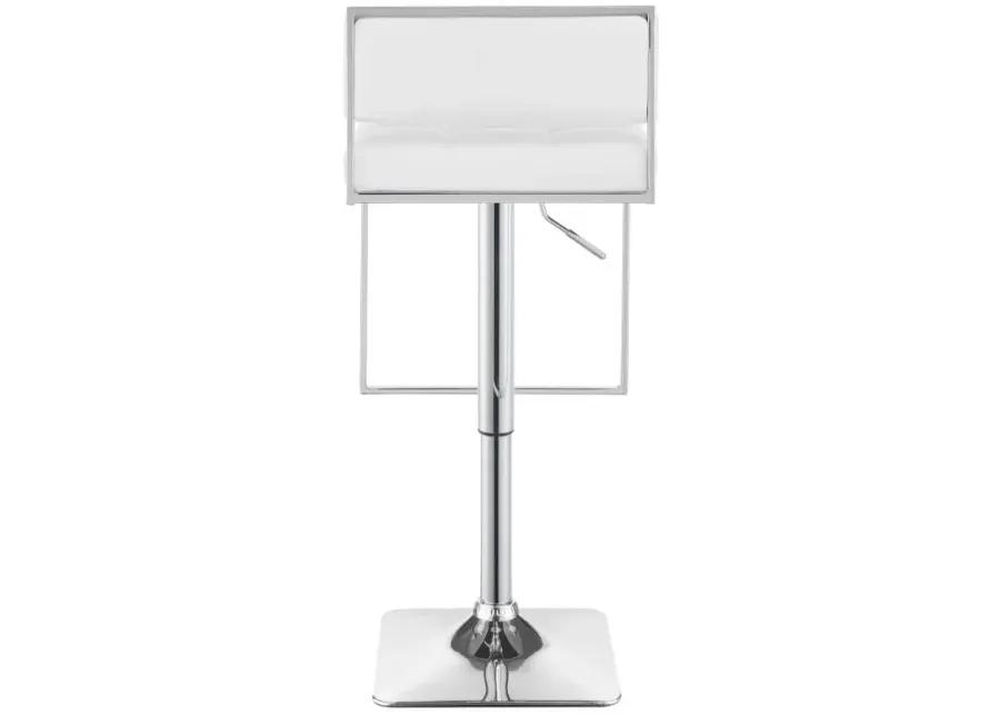 Alford Adjustable Bar Stool White And Chrome