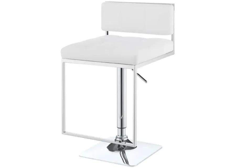 Alford Adjustable Bar Stool White And Chrome