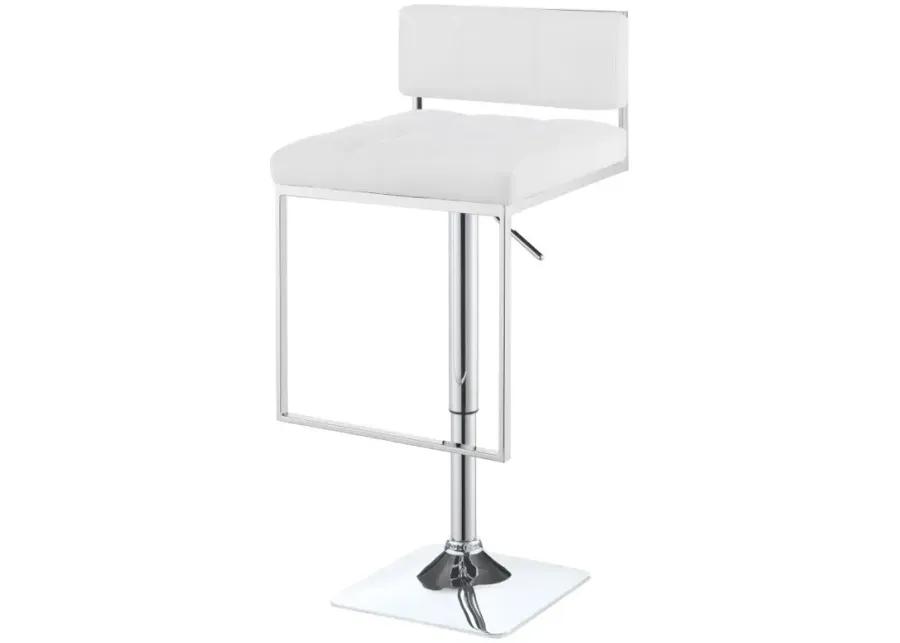 Alford Adjustable Bar Stool White And Chrome