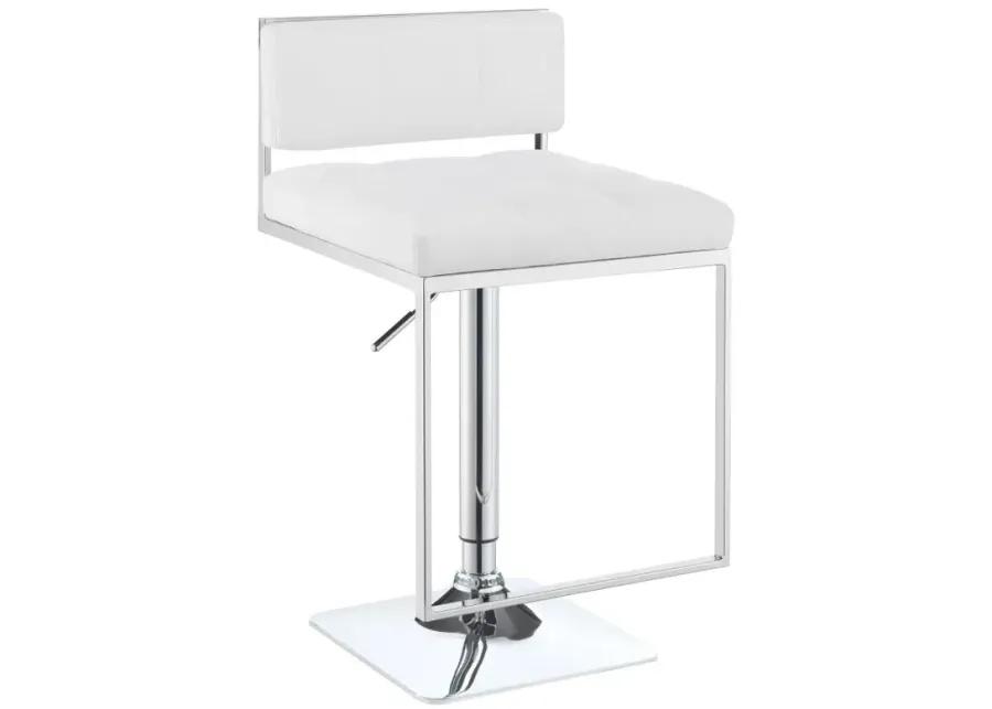 Alford Adjustable Bar Stool White And Chrome