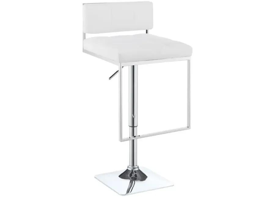 Alford Adjustable Bar Stool White And Chrome