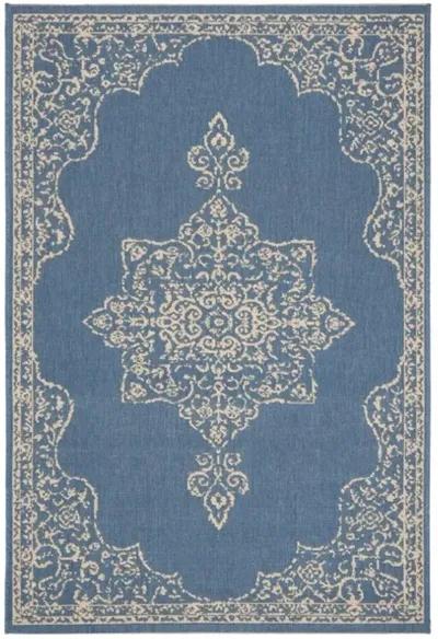 Safavieh BEACH HOUSE Collection BHS180N-5 Cream / Blue 5'-3" X 7'-6"