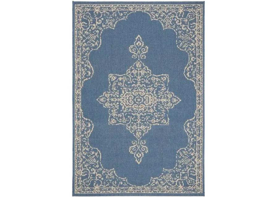 Safavieh BEACH HOUSE Collection BHS180N-5 Cream / Blue 5'-3" X 7'-6"