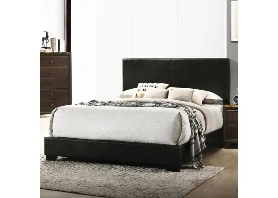 Conner California King Upholstered Panel Bed Black