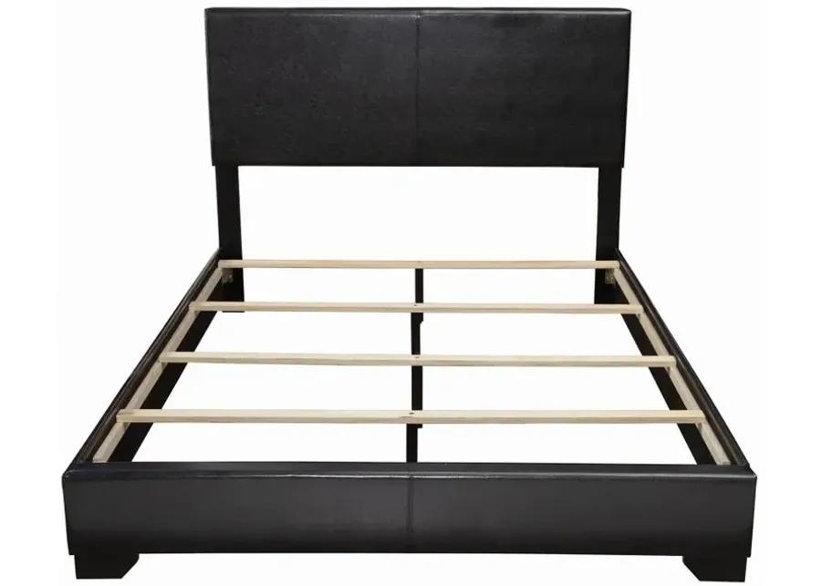 Conner California King Upholstered Panel Bed Black