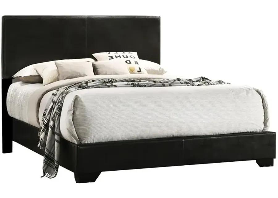 Conner California King Upholstered Panel Bed Black