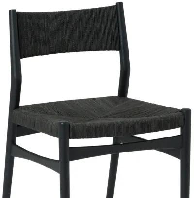 Erie Black Woven Paper Cord and Wood Dining Chairs - Set of 2