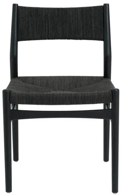 Erie Black Woven Paper Cord and Wood Dining Chairs - Set of 2