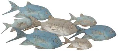 Metal 42" School Of Fish Wall Decor Wb