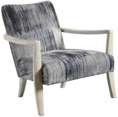 Watercolor Gray Chenille Accent Chair