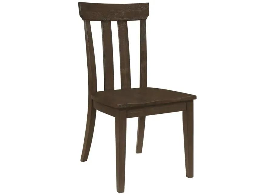 Reynolds Slat Back Dining Side Chair Brown Oak (Set of 2)