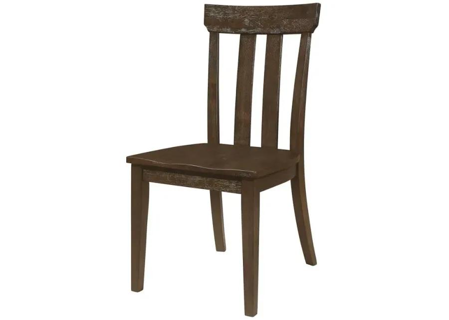 Reynolds Slat Back Dining Side Chair Brown Oak (Set of 2)