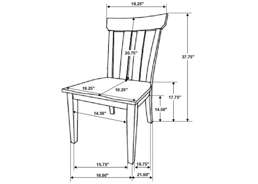 Reynolds Slat Back Dining Side Chair Brown Oak (Set of 2)