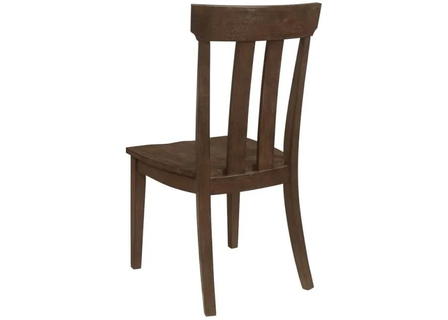 Reynolds Slat Back Dining Side Chair Brown Oak (Set of 2)