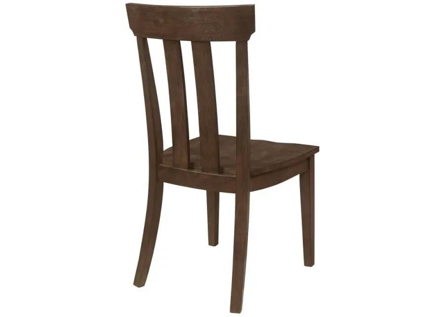 Reynolds Slat Back Dining Side Chair Brown Oak (Set of 2)