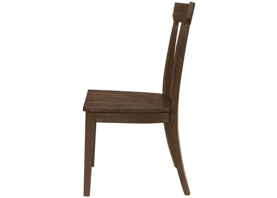 Reynolds Slat Back Dining Side Chair Brown Oak (Set of 2)