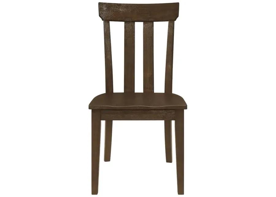 Reynolds Slat Back Dining Side Chair Brown Oak (Set of 2)