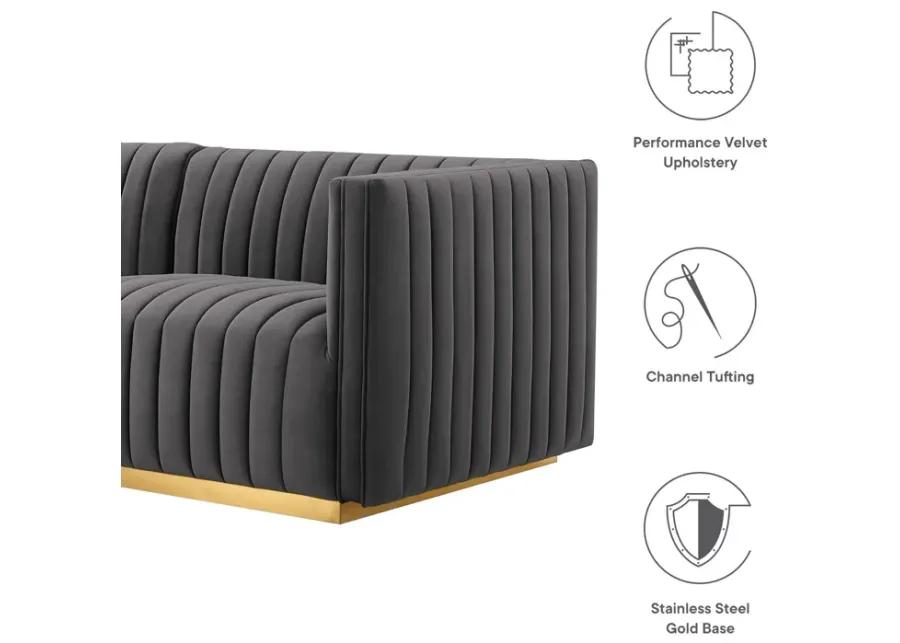 Conjure Channel Tufted Performance Velvet Sofa