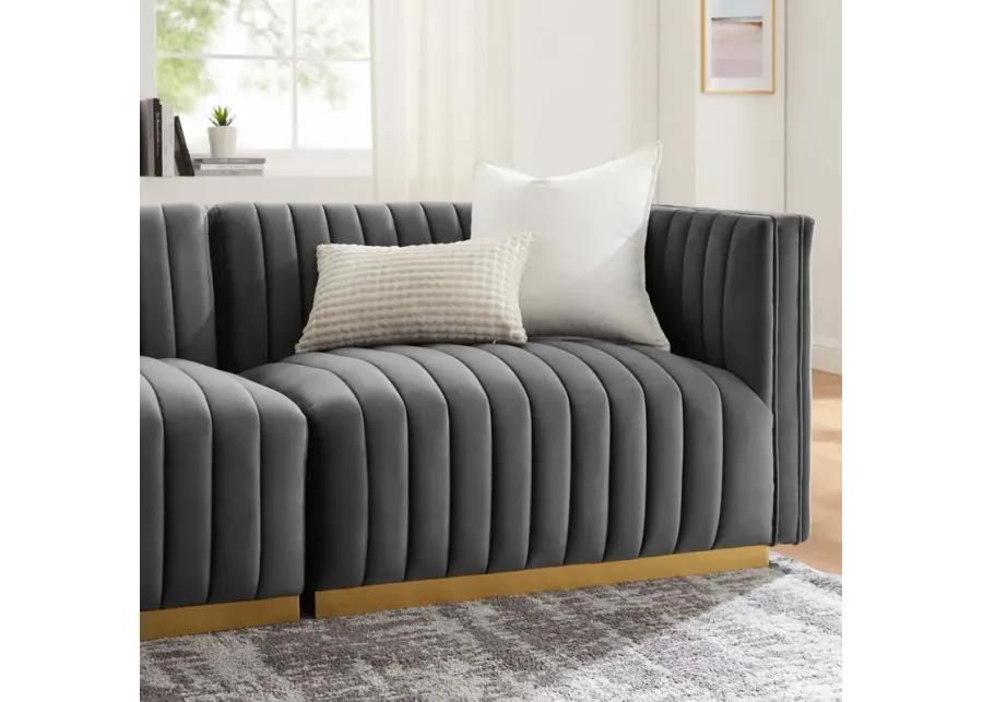 Conjure Channel Tufted Performance Velvet Sofa