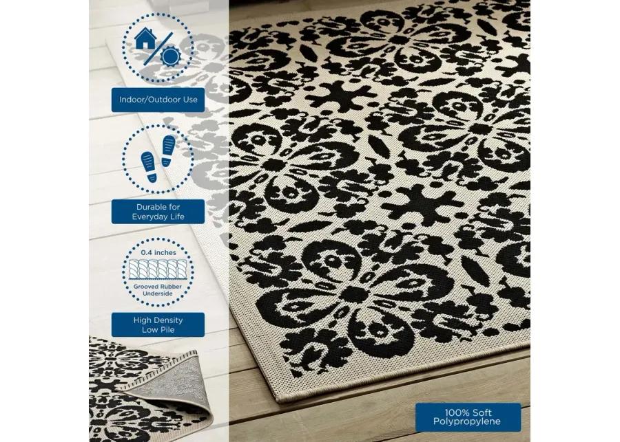 Ariana Vintage Floral Trellis 4x6 Indoor and Outdoor Area Rug