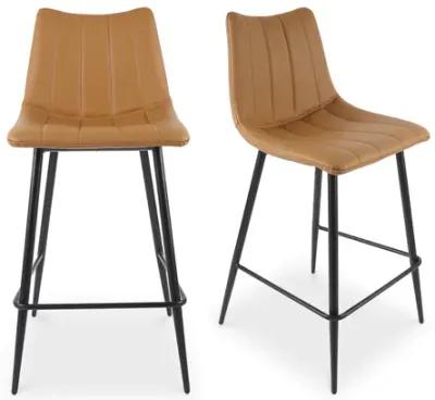 ALIBI COUNTER STOOL TAN-SET OF TWO