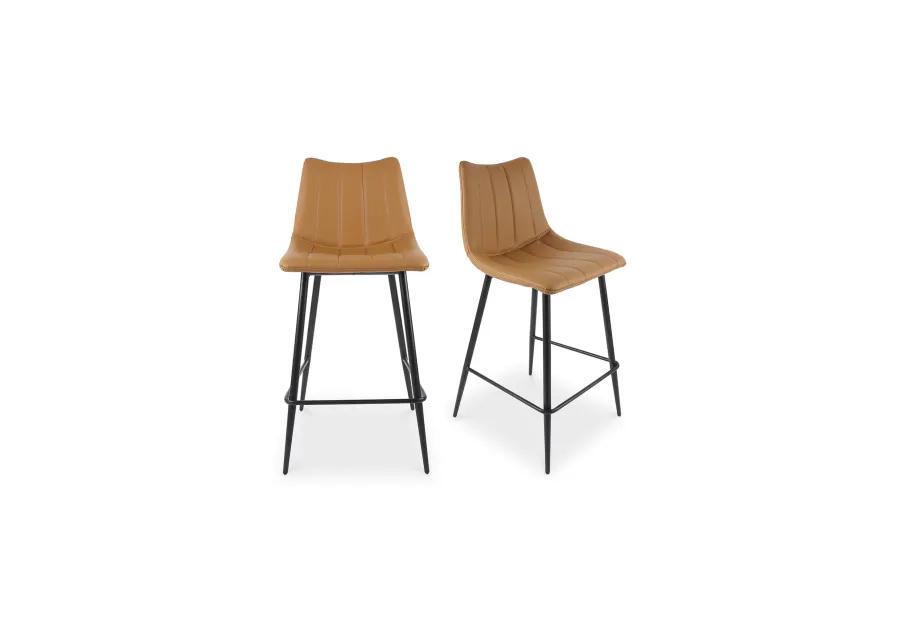 ALIBI COUNTER STOOL TAN-SET OF TWO